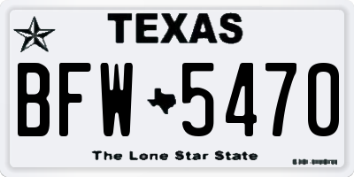 TX license plate BFW5470