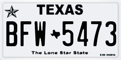 TX license plate BFW5473
