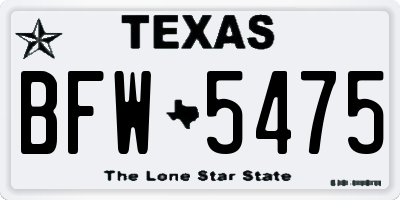 TX license plate BFW5475