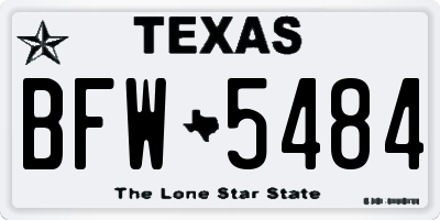 TX license plate BFW5484