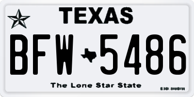 TX license plate BFW5486