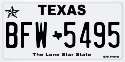 TX license plate BFW5495