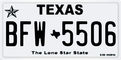 TX license plate BFW5506