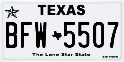 TX license plate BFW5507