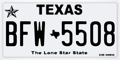 TX license plate BFW5508