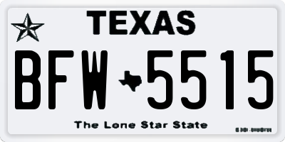 TX license plate BFW5515