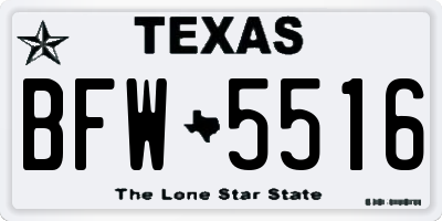 TX license plate BFW5516