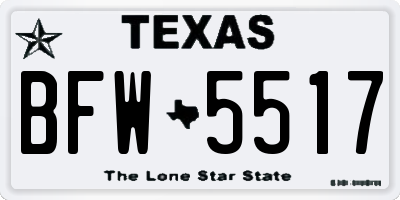 TX license plate BFW5517