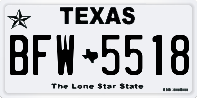 TX license plate BFW5518