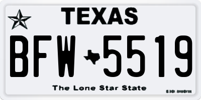TX license plate BFW5519