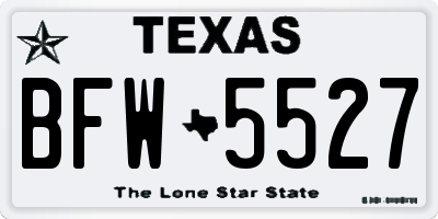 TX license plate BFW5527