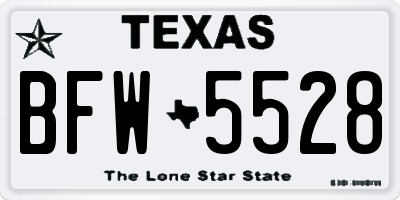 TX license plate BFW5528