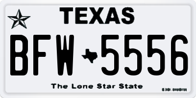 TX license plate BFW5556