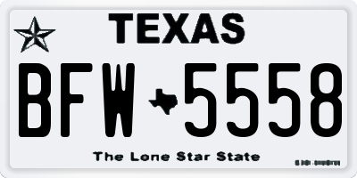 TX license plate BFW5558