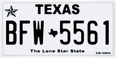 TX license plate BFW5561