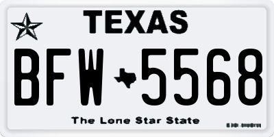 TX license plate BFW5568
