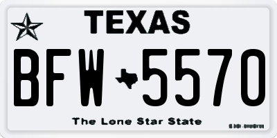 TX license plate BFW5570