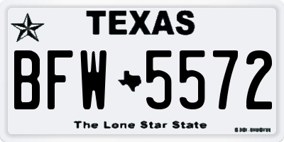 TX license plate BFW5572