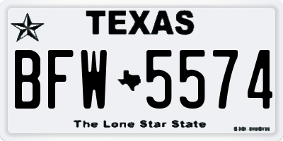 TX license plate BFW5574