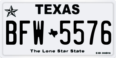 TX license plate BFW5576