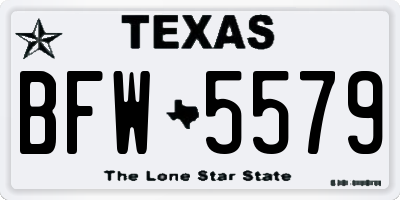 TX license plate BFW5579