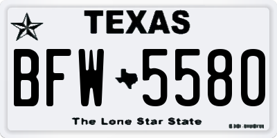 TX license plate BFW5580