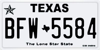 TX license plate BFW5584