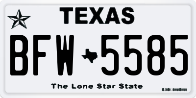 TX license plate BFW5585