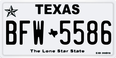 TX license plate BFW5586