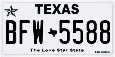 TX license plate BFW5588