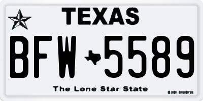 TX license plate BFW5589