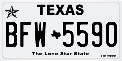 TX license plate BFW5590