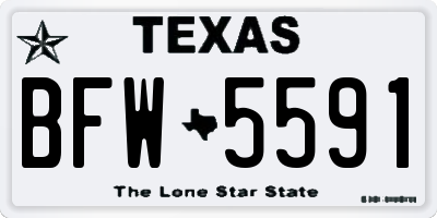 TX license plate BFW5591