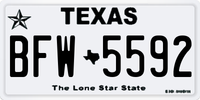 TX license plate BFW5592