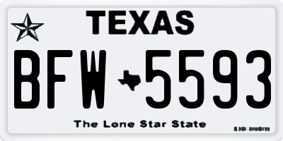 TX license plate BFW5593