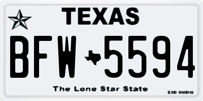 TX license plate BFW5594