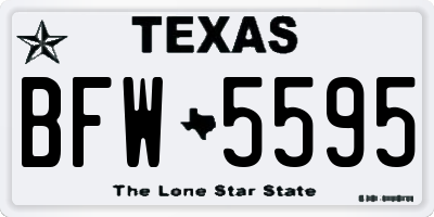 TX license plate BFW5595