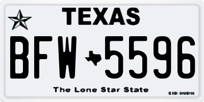 TX license plate BFW5596