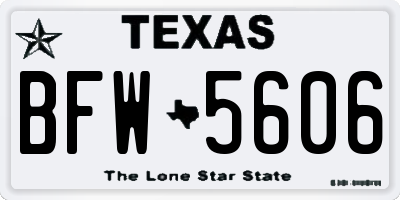 TX license plate BFW5606
