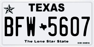 TX license plate BFW5607
