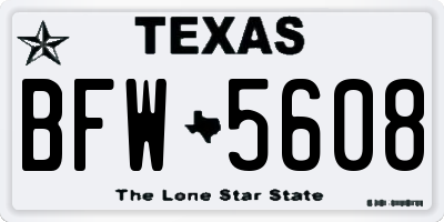 TX license plate BFW5608