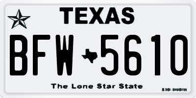 TX license plate BFW5610