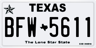 TX license plate BFW5611