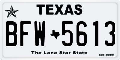 TX license plate BFW5613