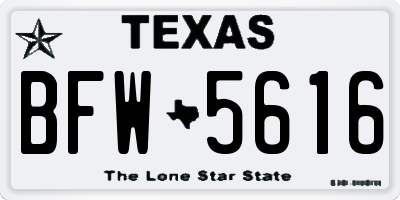 TX license plate BFW5616