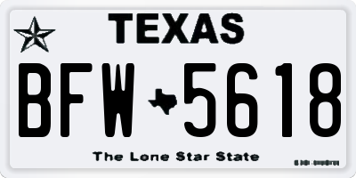 TX license plate BFW5618
