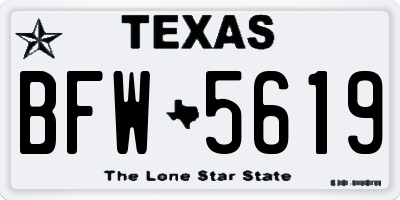 TX license plate BFW5619