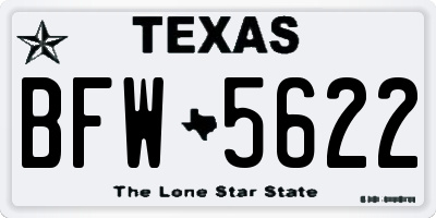 TX license plate BFW5622