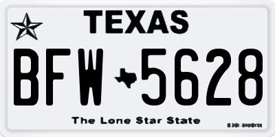 TX license plate BFW5628