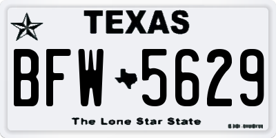 TX license plate BFW5629